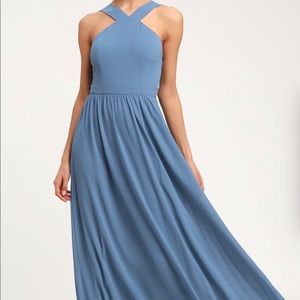 Lulu’s Air of Romance maxi blue dress